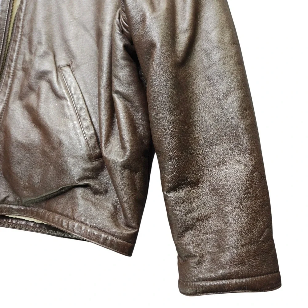 Wilsons Leather Men's B-3 Bomber Jacket Mens XL Brown Faux Fur Lined